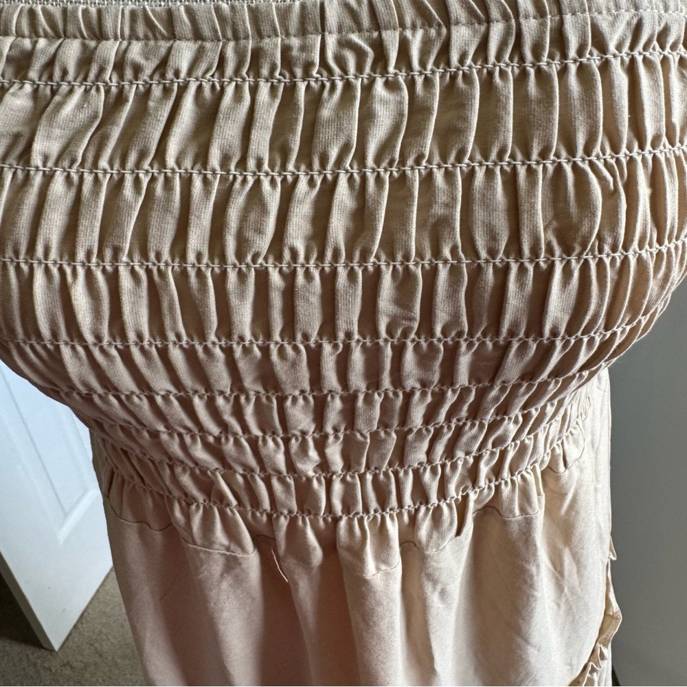 Zenana Outfitters Spaghetti Strap Tan Dress Size Small NWT - Picture 5 of 8